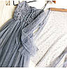Неймовірно красиві гіпюрові плаття зі стразами Сарафан на бретелях + кофточка. Кольори айворі та сірі (464), фото 4