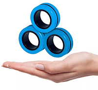 Магнітні кільця антистрес спиннер/fingears magnetic rings/фингирс/fidget spinner /фиджет кільця/ Сині-2118, фото 5