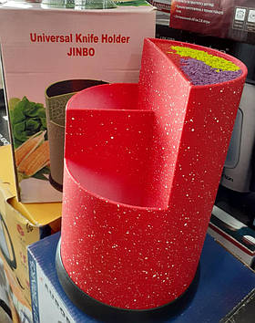 Потрійна обертова підставка для ножів та кухонного приладдя з наповнювачем 16,3х23,8см