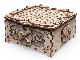 Дерев'яний конструктор Шкатулка Квіткова фантазія, 220 ел.