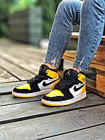 Женские кроссовки Nike Air Jordan 1 Retro High Желтые люкс