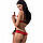 Комплект білизни CHERRY SET OpenBra red XXL/XXXL - Passion Exclusive: відкритий ліф, трусики-спідниця Feromon, фото 3