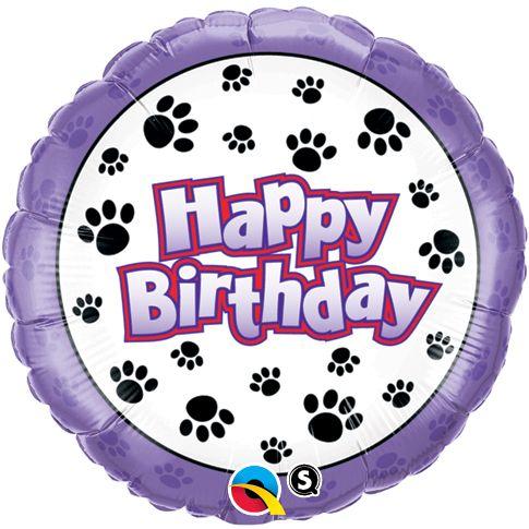 Q 18" Paw Prints B'day Pkg-. Куля повітряна фольгована З Днем народження. В УП