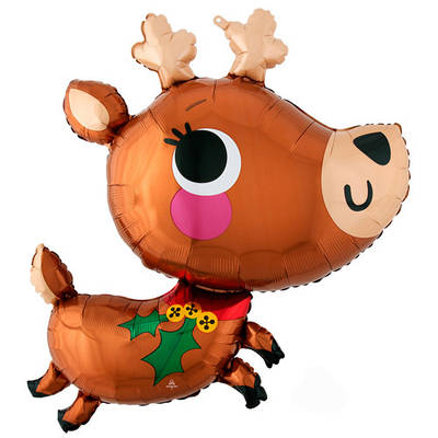 A 30" Adorable Christmas Reindeer. Фольгована куля новорічна Чарівний різдвяний олень. В уп