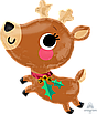 A 30" Adorable Christmas Reindeer. Фольгована куля новорічна Чарівний різдвяний олень. В уп, фото 2