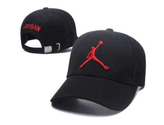 Кепка Бейсболка Jordan Джордан чорна з червоним лого, фото 1