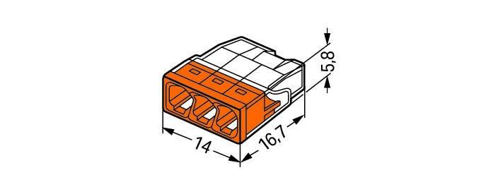 Клемма для распределительных коробок PCT-413 на 3 проводника | типа WAGO 2273 COMPACT | 0.50-2.5мм2 - фото 4 - id-p1269047628