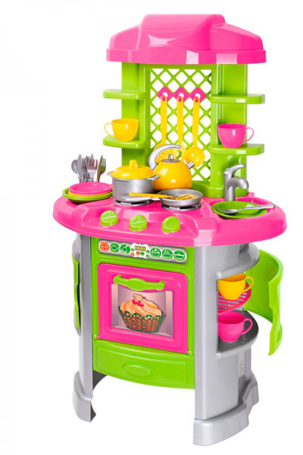 Кухня 8 ТехноК 0915 дитячий ігровий набір плита посуд мийка з краном духовка шафки іграшка для дітей техніка для кухні, фото 1