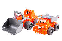 Игрушка Стройплощадка Максик ТехноК 0977 набор самосвал трактор для детей детские пластиковые большые в песочн