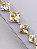 Золотистий браслет "Квадратики" від студії LadyStyle.Biz, фото 2