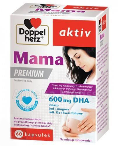 Doppelherz Mama Premium, Пренатальні вітаміни з DHA EPA. фолієвою кислотою, вітамінами 60 капс