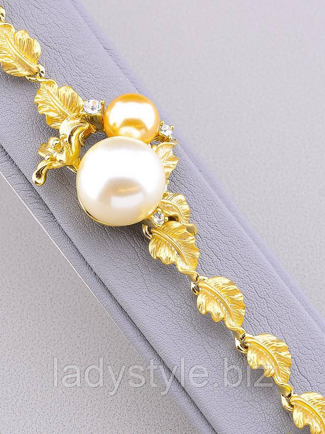 Позолоченный браслет от студии LadyStyle.Biz серьги кольца купить фианиты подарок украшения юбилей новый год