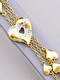 Золотистий браслет "Золоті серця" від студії LadyStyle.Biz, фото 2
