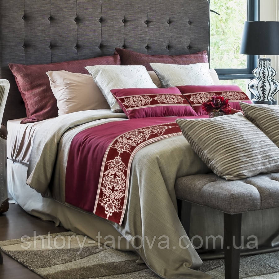 Бордюр АГАТ велюр / бордовий 15 см, фото 1