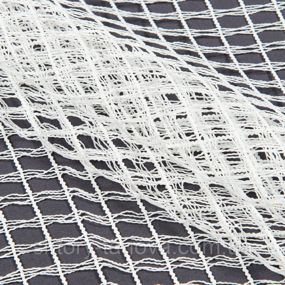 Тюль сітка з обважнювачем КАЛИПСА молочний, фото 1