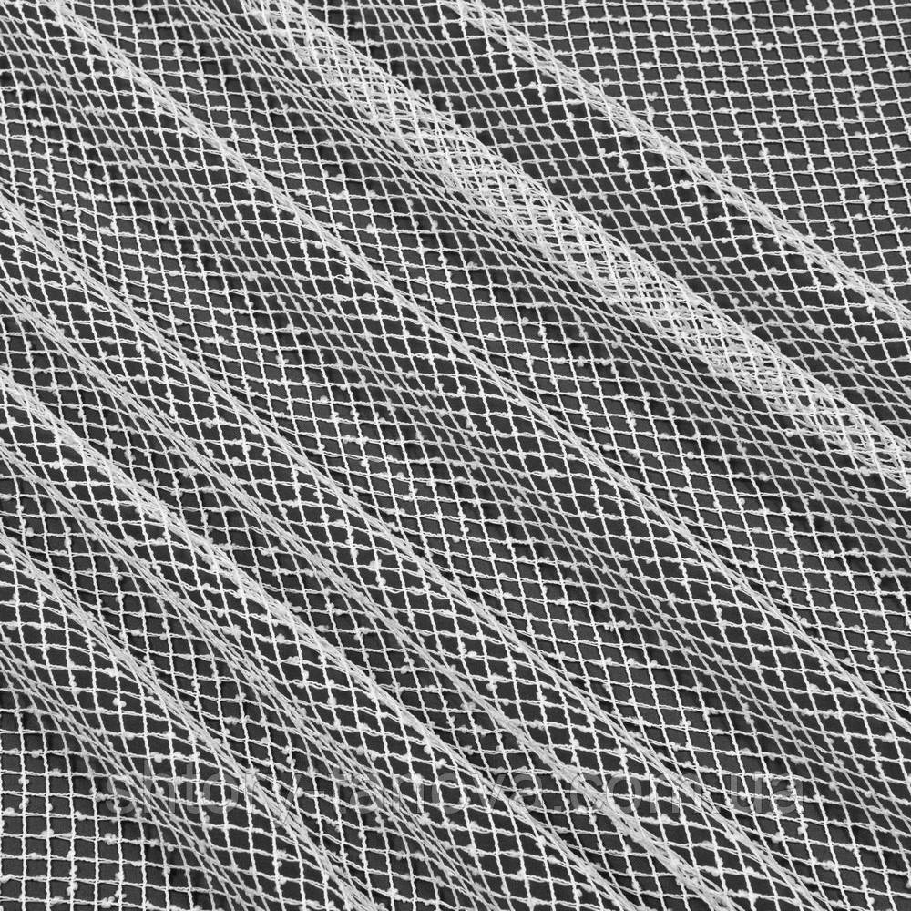 Тюль з обважнювачем сітка еліза/ білий, фото 1