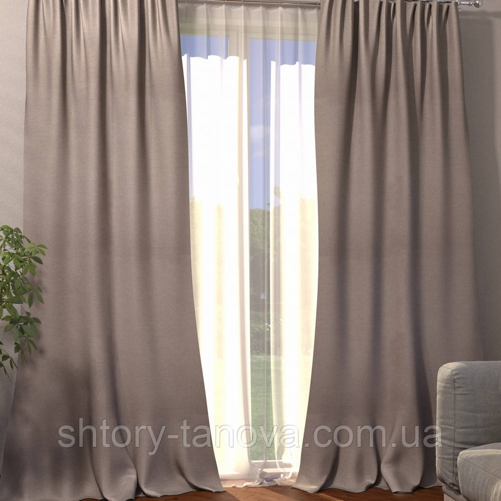Декоративна штора блекаут меланж/беж 150/270 см, фото 1