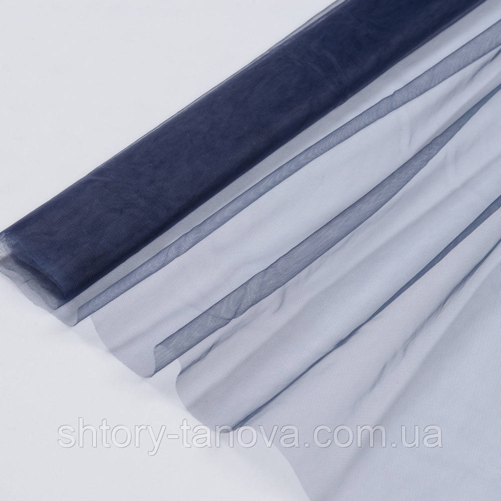 Тюль микросетка тюль сетка мелкая ткань на отрез т.синий - фото 3 - id-p1269118838