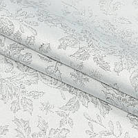 Новорічна декоративна тканина люрекс гірлянда срібло, новорічна тканина для скатертини, серветок, штор,