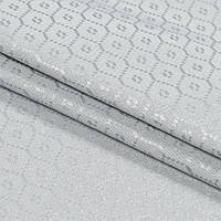 Профессиональные ткани для скатертей Италия ширина 345 см геометрия св.серый