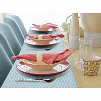 Скатертная ткань соты, пошив скатертей, салфеток под заказ бирюза