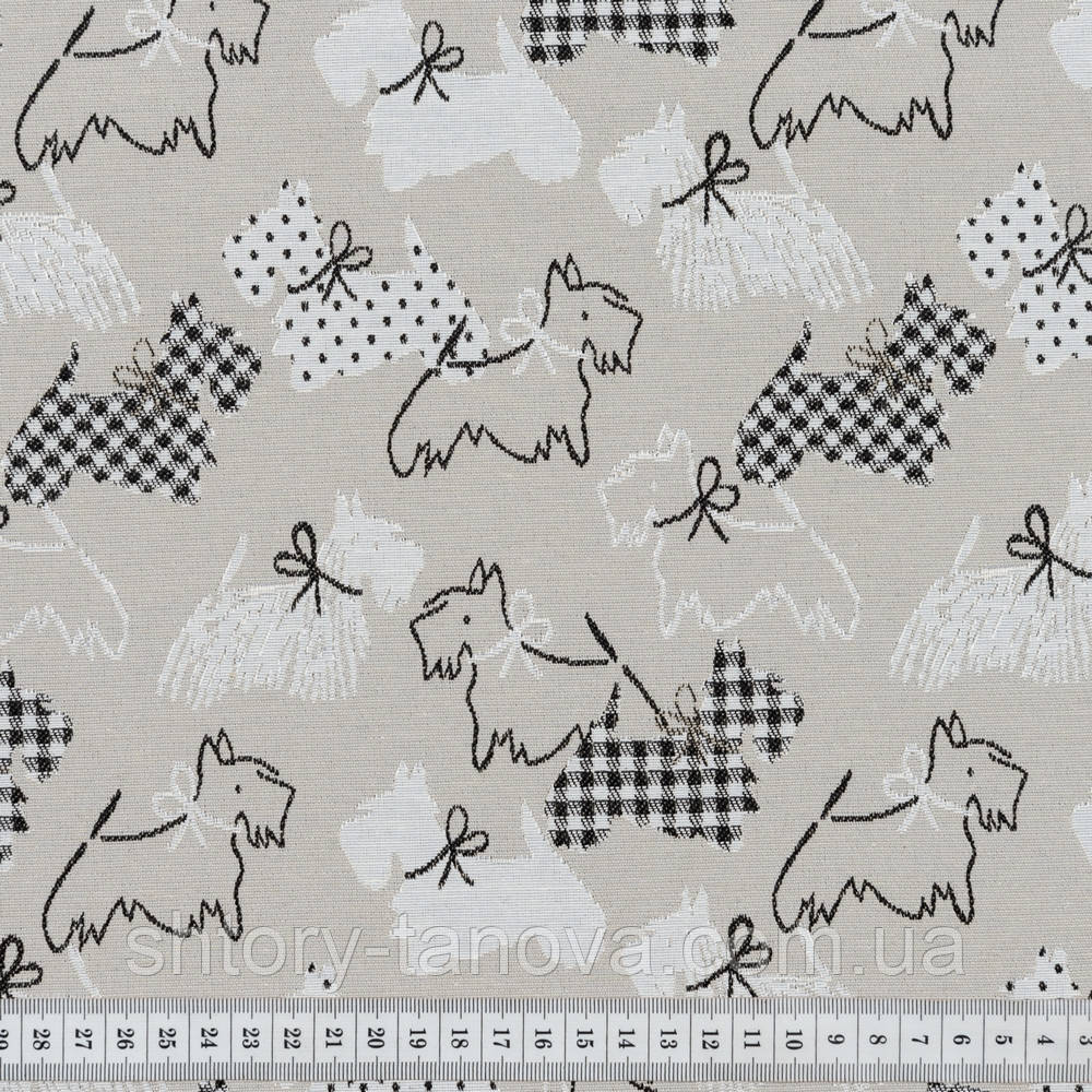 Жаккард скотчтерьер беж, фото 1