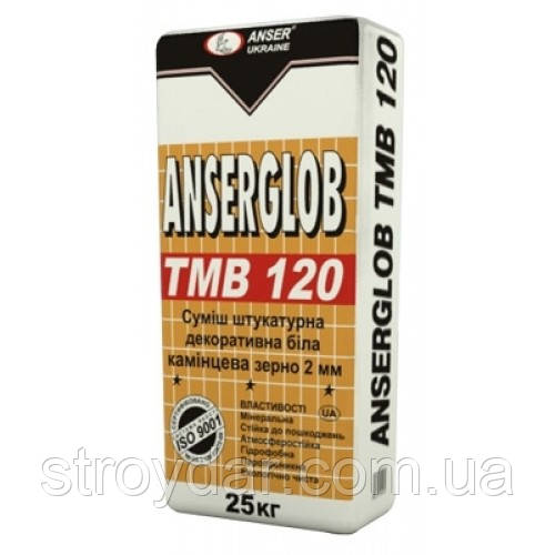 Суміш штукатурна «камішкова» Anserglob ТМВ-120 біла, фото 1