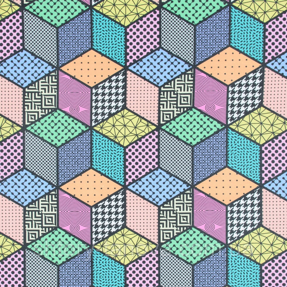Скатертная акрилова тканина Digital Print / Геометрія мультиколор