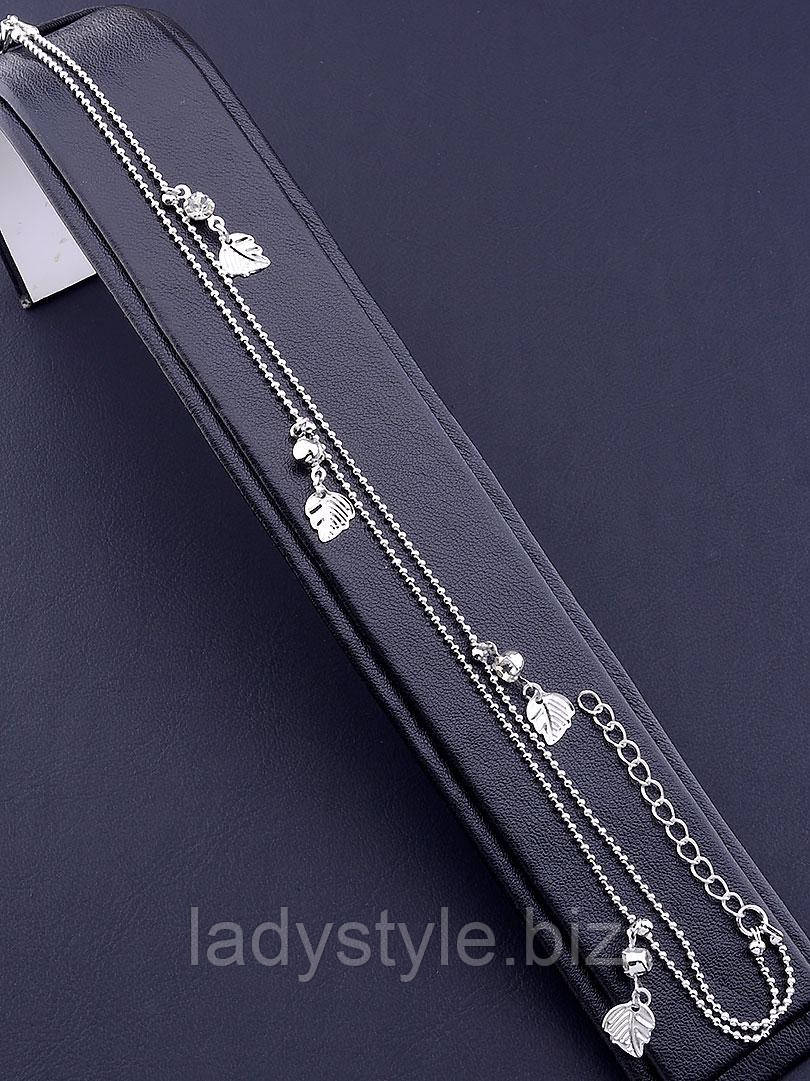 Сріблястий браслет "Листочки" від студії LadyStyle.Biz, фото 1
