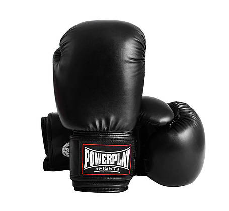 Боксерські рукавиці 14 унцій PowerPlay 3004 Чорні, фото 2