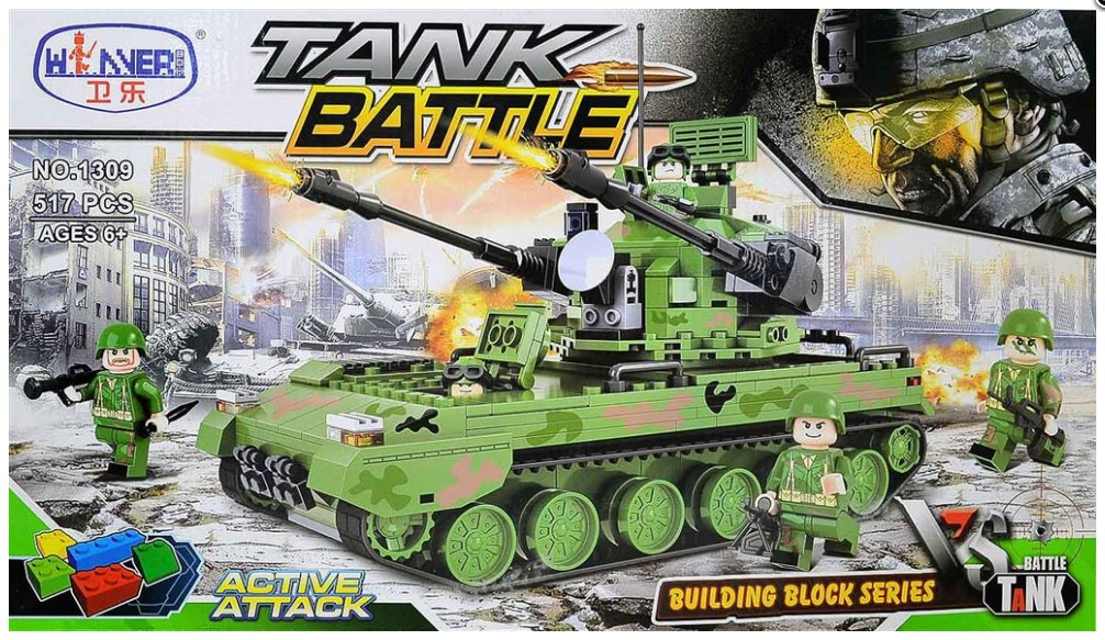 Конструктор Winner 1309 Tank Battle, 517 деталей