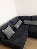 Перетяжка велюрового дивана з подушеками, фото 4