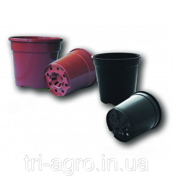 Горщик FHO13 d13*12см 1л чорний (круглий)