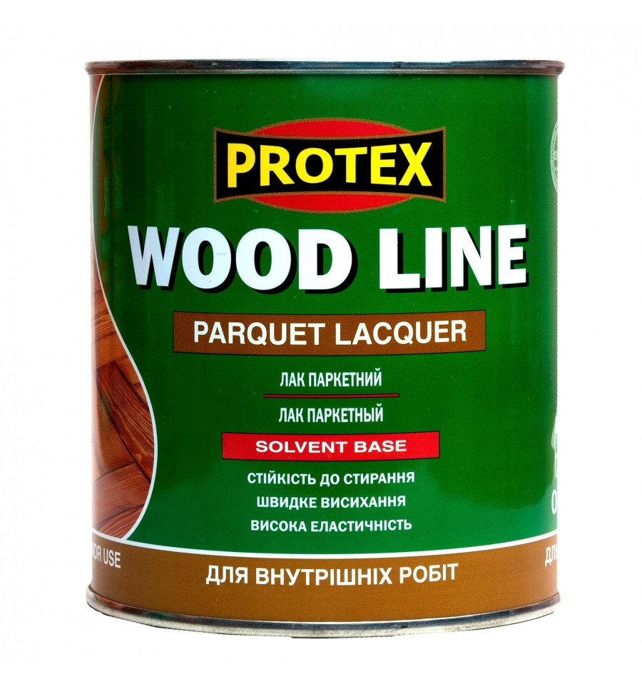 Лак поліуретановий паркетний WOOD LINE глянцевий ТМ PROTEX  (2,1л) Від упаковки