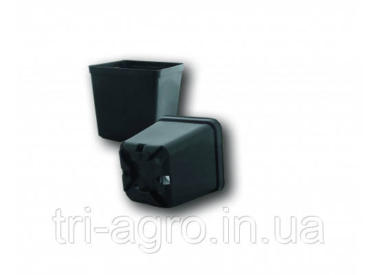 Горщик d 9*9*7см 0,4л чорний (квадратний)