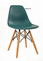 Пластиковий стілець на дерев'яних ніжках бірюза Nik для барів, кафе, ресторанів, стильних квартир