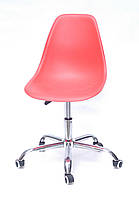Офісне крісло, стілець в офіс, стілець на коліщатках пластикове сидіння з хромованим підставою Nik Office