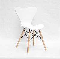 Стілець з пластиковим фігурним сидінням і дерев'яними ніжками Max для кафе, барів, сучасних інтер'єрів