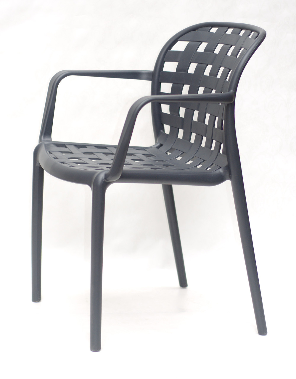 Садовое пластиковое кресло для дачи, террас, веранд, беседок, летних кафе, сада антрацит Gari ARM - фото 4 - id-p1269232155