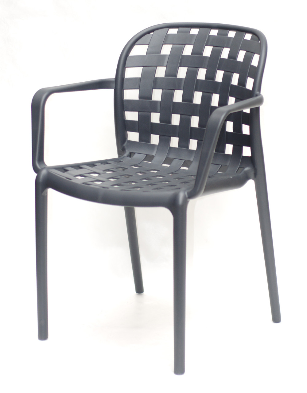 Садовое пластиковое кресло для дачи, террас, веранд, беседок, летних кафе, сада антрацит Gari ARM - фото 5 - id-p1269232155