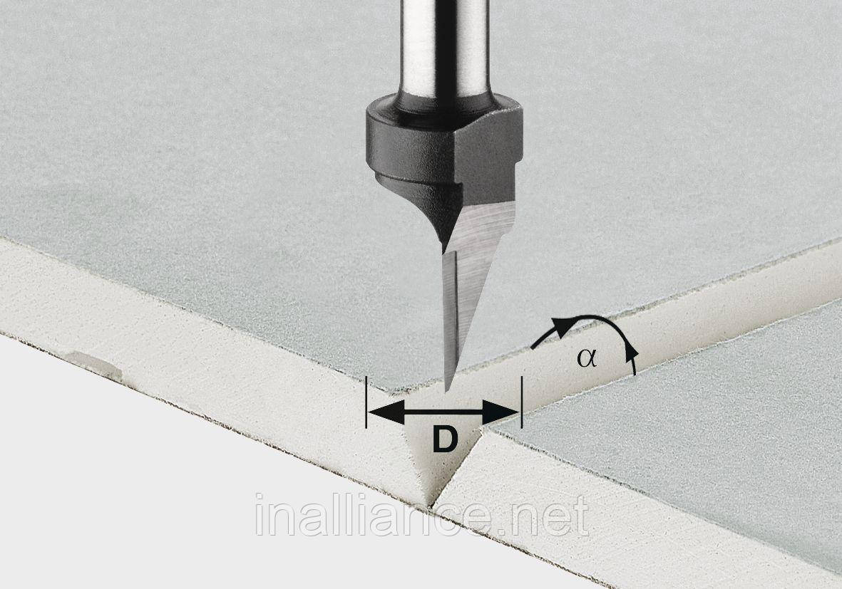 Фреза для Выборки V-образного Паза в Листах Гипсокартона HW S8 D12,5/45 ...