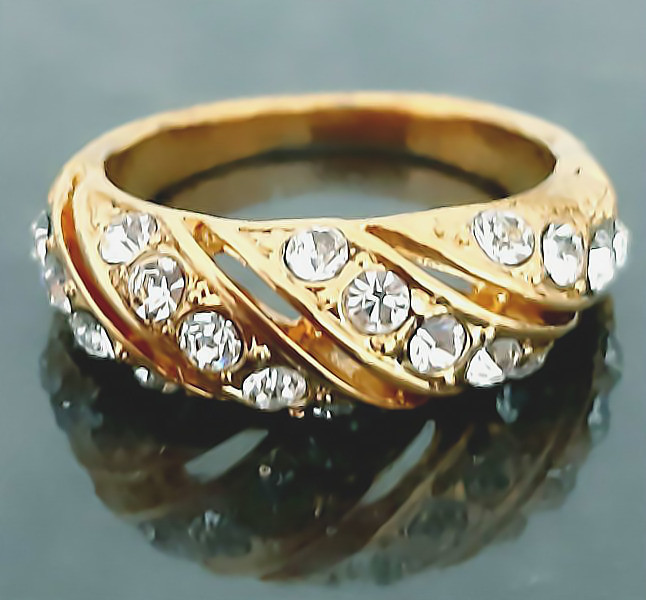 Каблучка Neoglory. Позолота. Камені: білий циркон. Є: 16р 17р 18р 19р