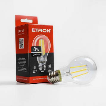 LED лампа Едісона 8W A60 4200K E27 ETRON Filament 1-EFP-110