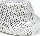 Капелюх Диско з паєтками срібло, фото 2