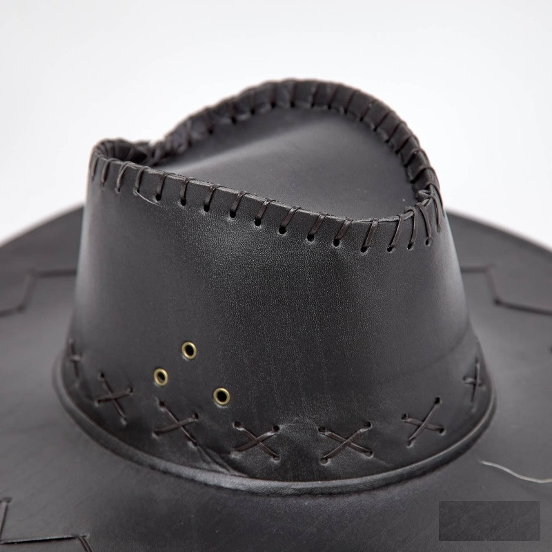 Шляпа Ковбойская черная кожзам, размер 56-58 - фото 2 - id-p1269253746