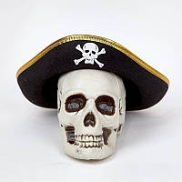 Шляпа Пиратская треуголка детская с золотым кантом, размер 52