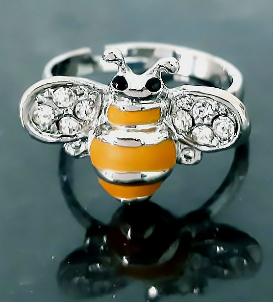 Каблучка Neoglory. Родій. Камені: емаль та білий циркон. Є: 17р роз'єм