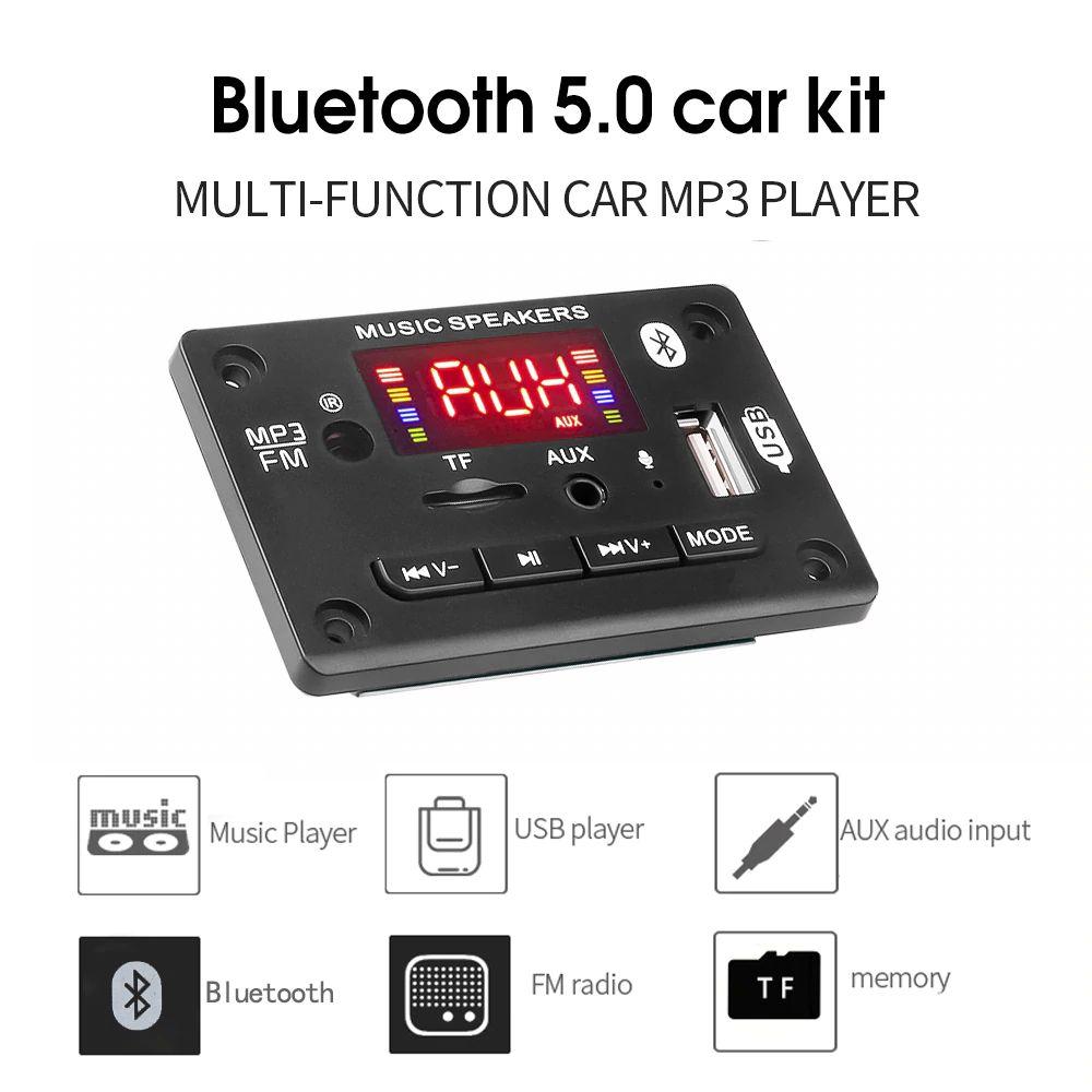 Mp3 модуль з bluetooth 5.0, FM радіо, USB, microSD, функція запису, модель JQ-D106BT, колір чорний