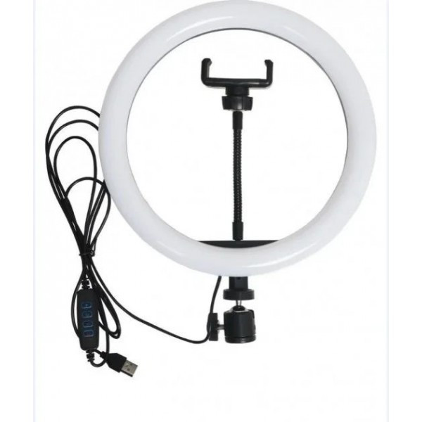 Кільцева LED лампа LC-666 , 1 кріплення телефону, USB (26см)