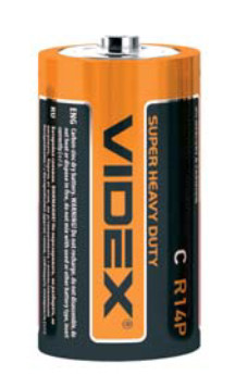 Батарейка сольова Videx R14P/C 2 pcs SHRINK (ціна за 1бат.)